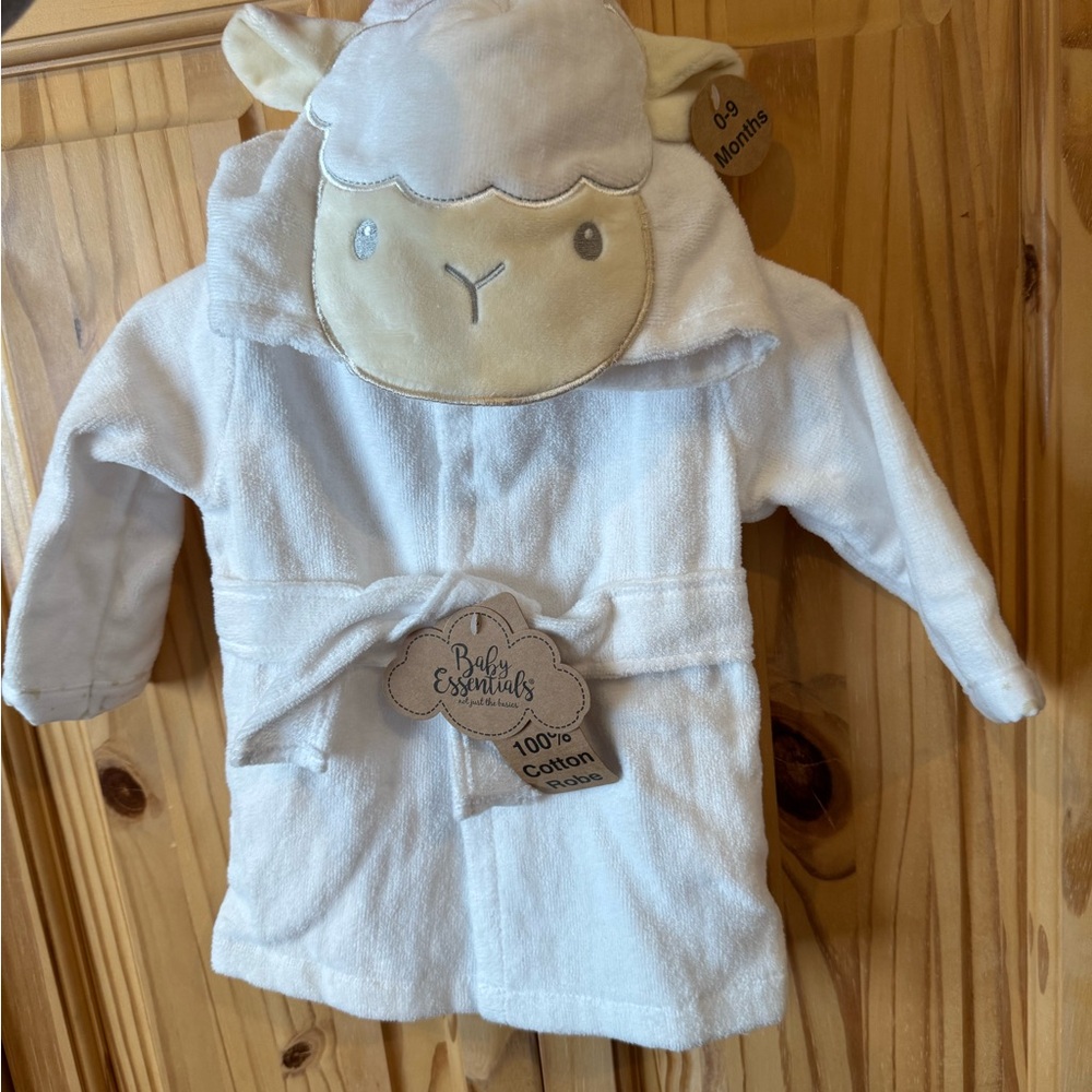 Baby Essentials Cream Lamb Hooded Robe